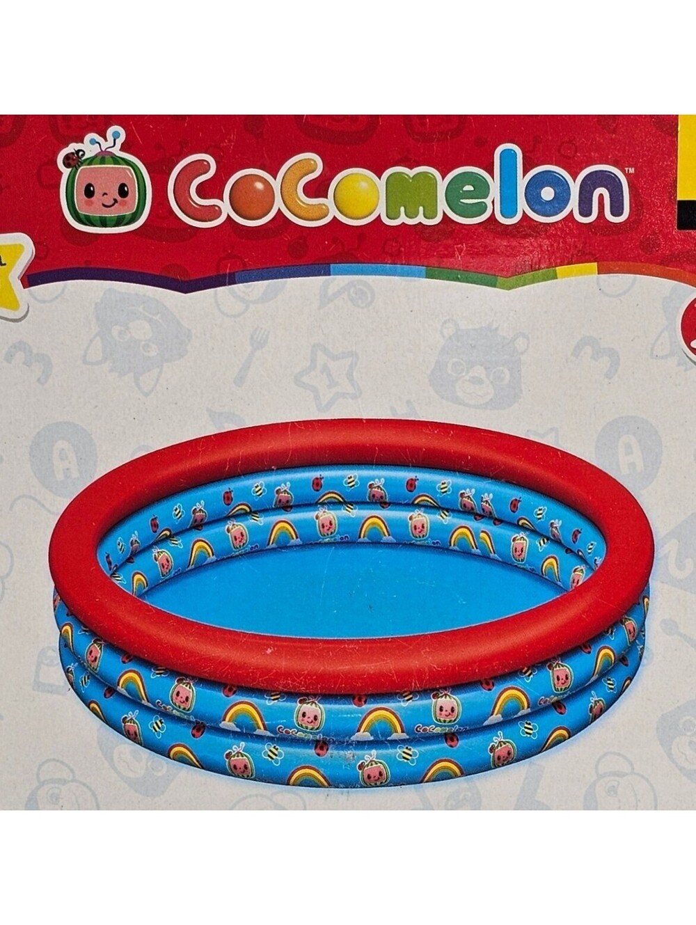CoComelon 40 Inch Inflatable Kiddie Pool 3-Ring Toddler Water Play 33845101 Blue